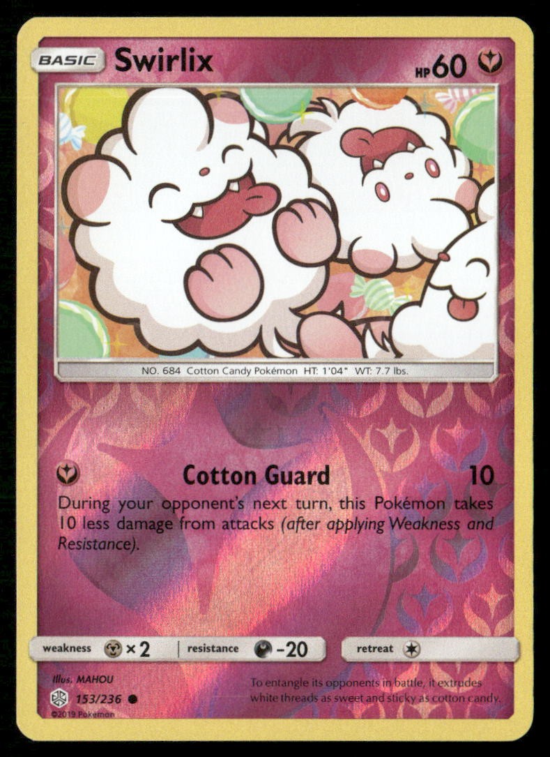 Swirlix 153/236 Eclissi Cosmica Comune Pokemon Reverse Holo Giocato Leggermente
