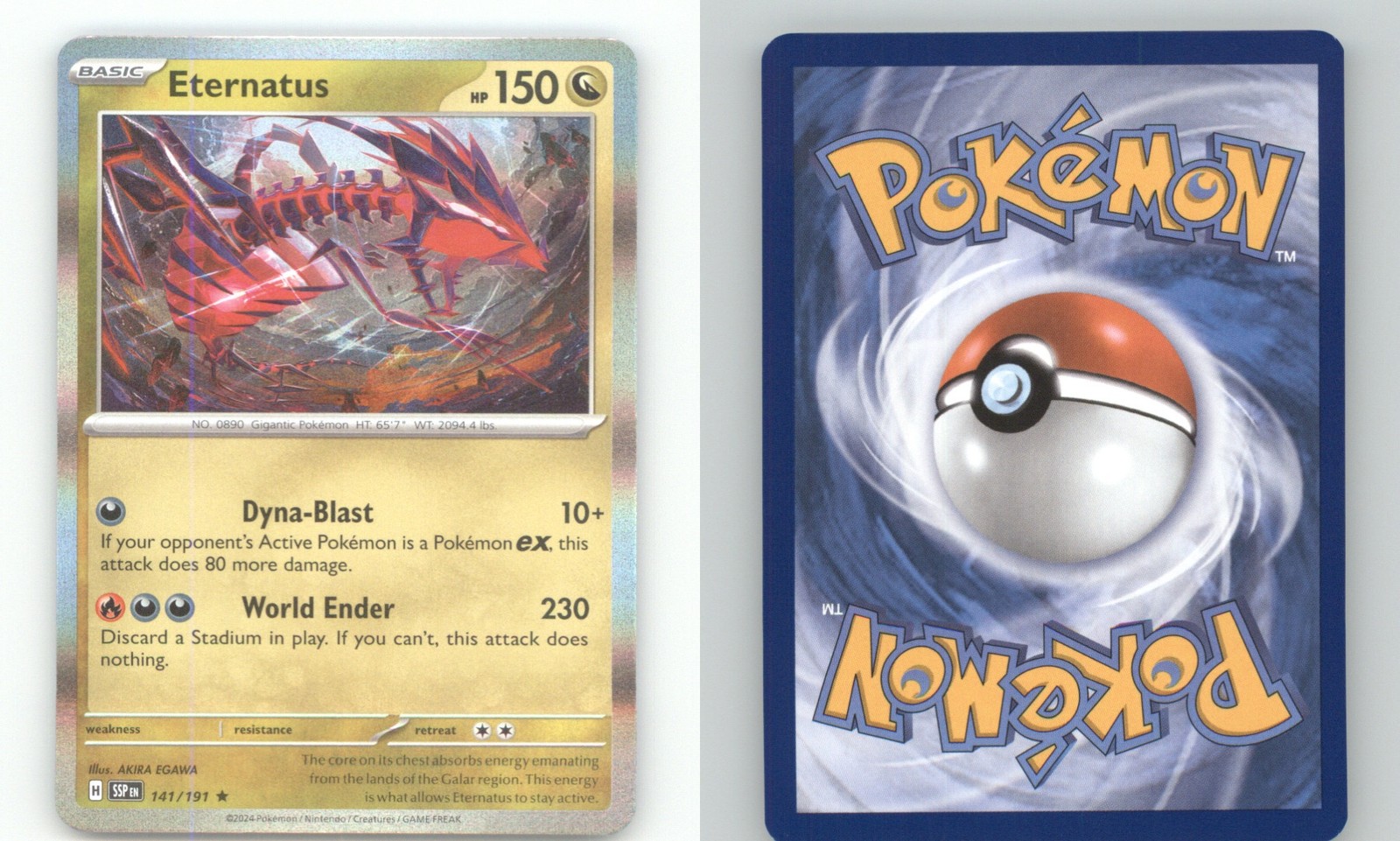 Eternatus 141/191 Raro Scintille Sorgenti Pokemon Holo Near Mint
