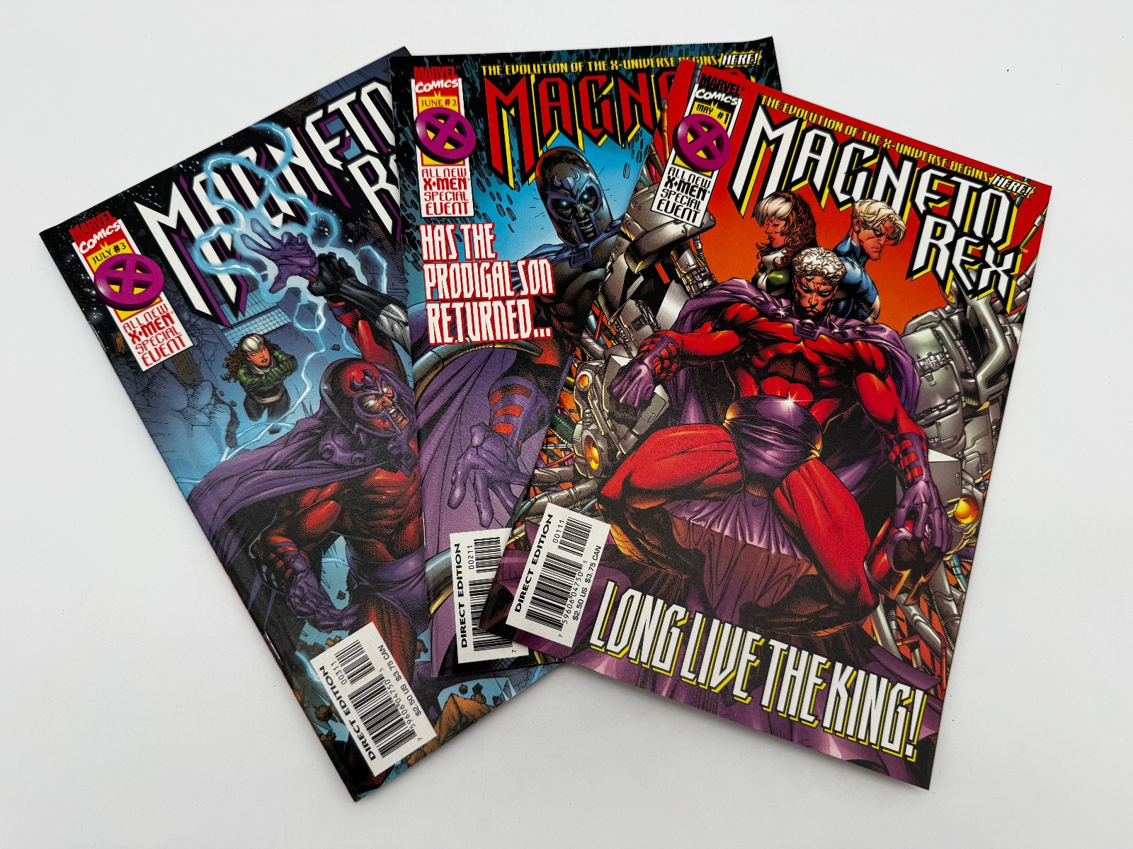 Magneto Rex #1 - #3 Complete Set Marvel Comic Books 1999 X-Men Special Event