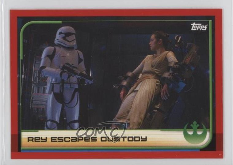 2017 Topps Star Wars: Viaggio negli Ultimi Jedi Regno Unito Rey Fugge Custodia #23 w3d