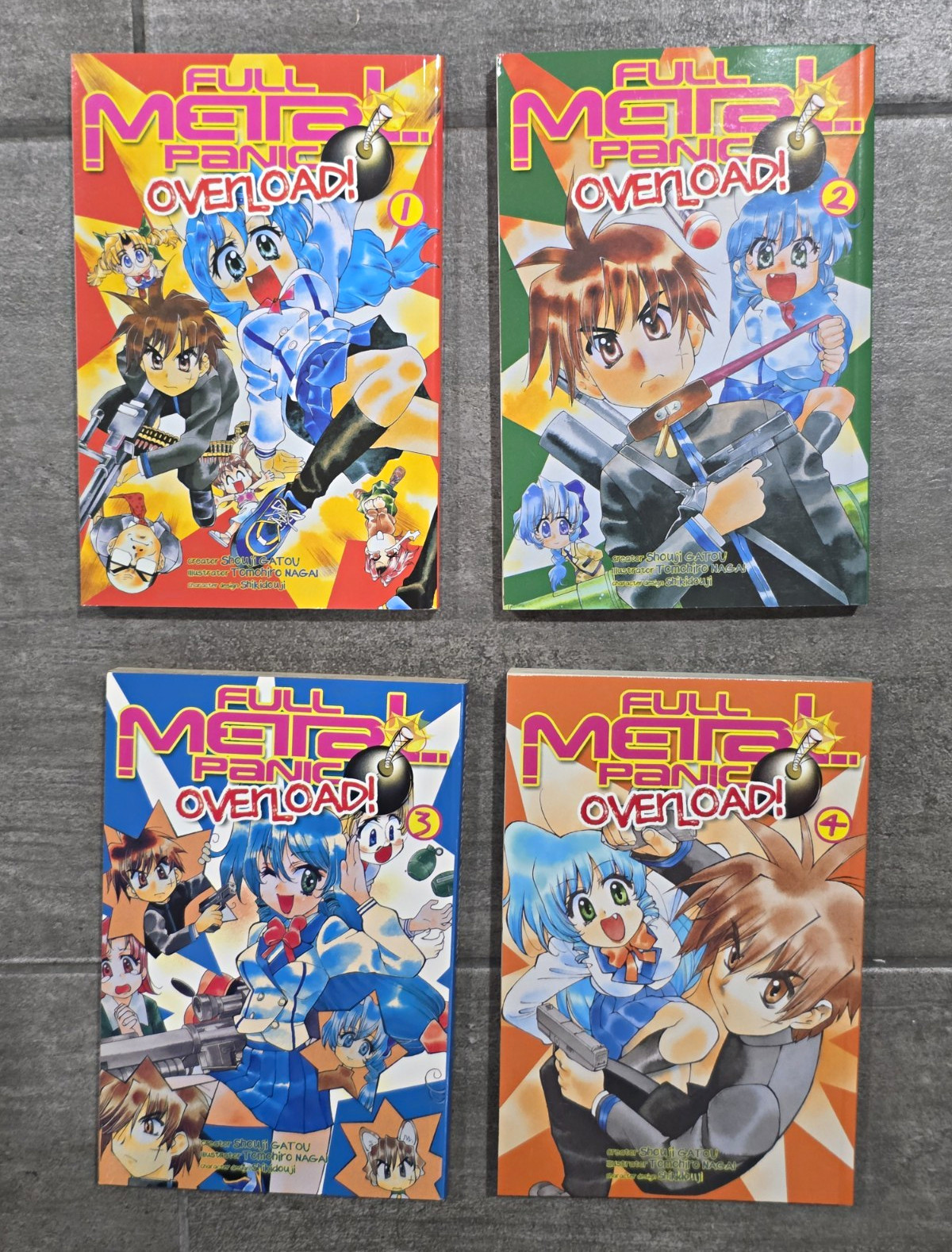 Sovraccarico antipanico in metallo completo! Manga Vols 1-4 Inglese Tutte Prima Edizione Shouji Gatou