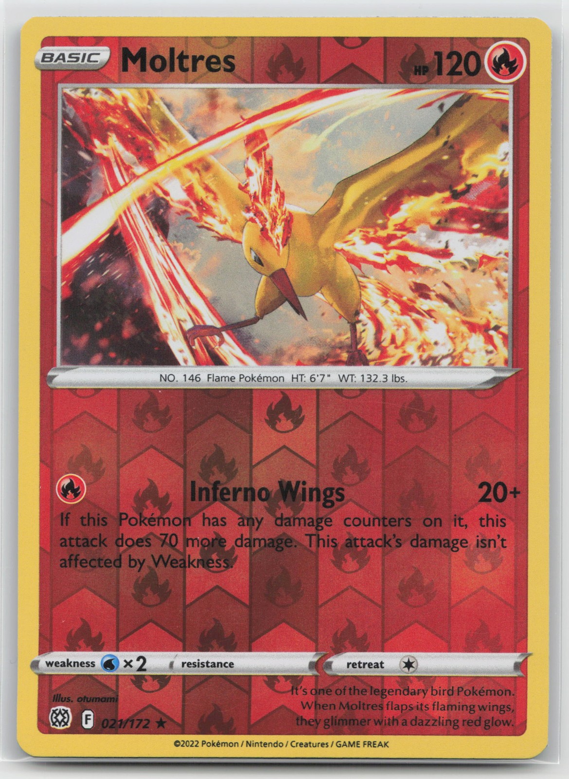 Brilliant Stars Moltres 021/172 Holo Pokemon raro quasi nuovo otumami