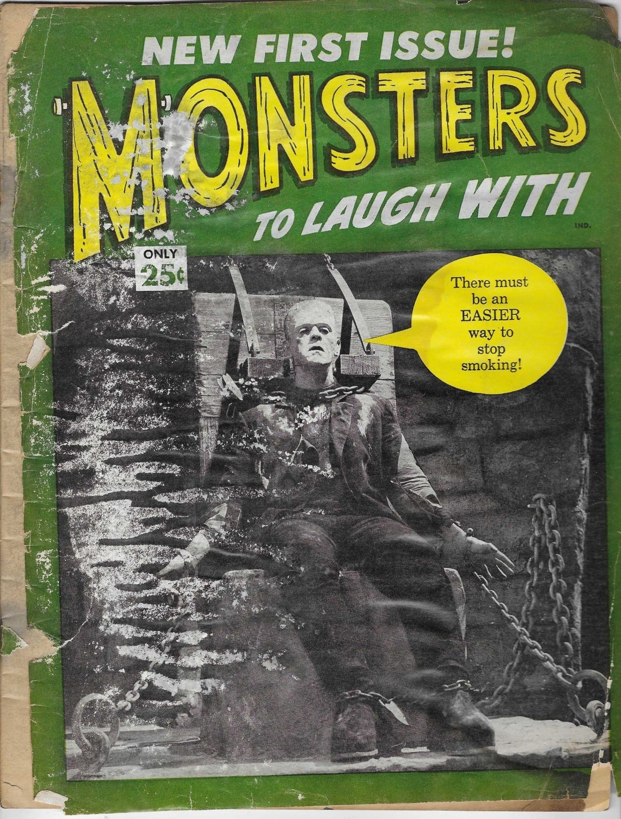 MONSTERS TO LAUGH WITH #1, 1964!! LOW GRADE! HORROR HUMOR MAGAZINE BY STAN LEE!