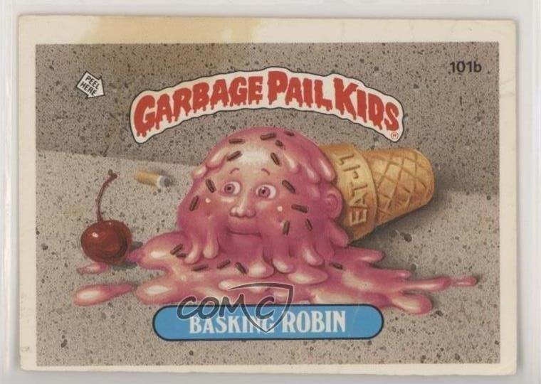 Topps Garbage Pail Kids 1986 serie 3 Basking Robin (senza copyright sul davanti) 2f4