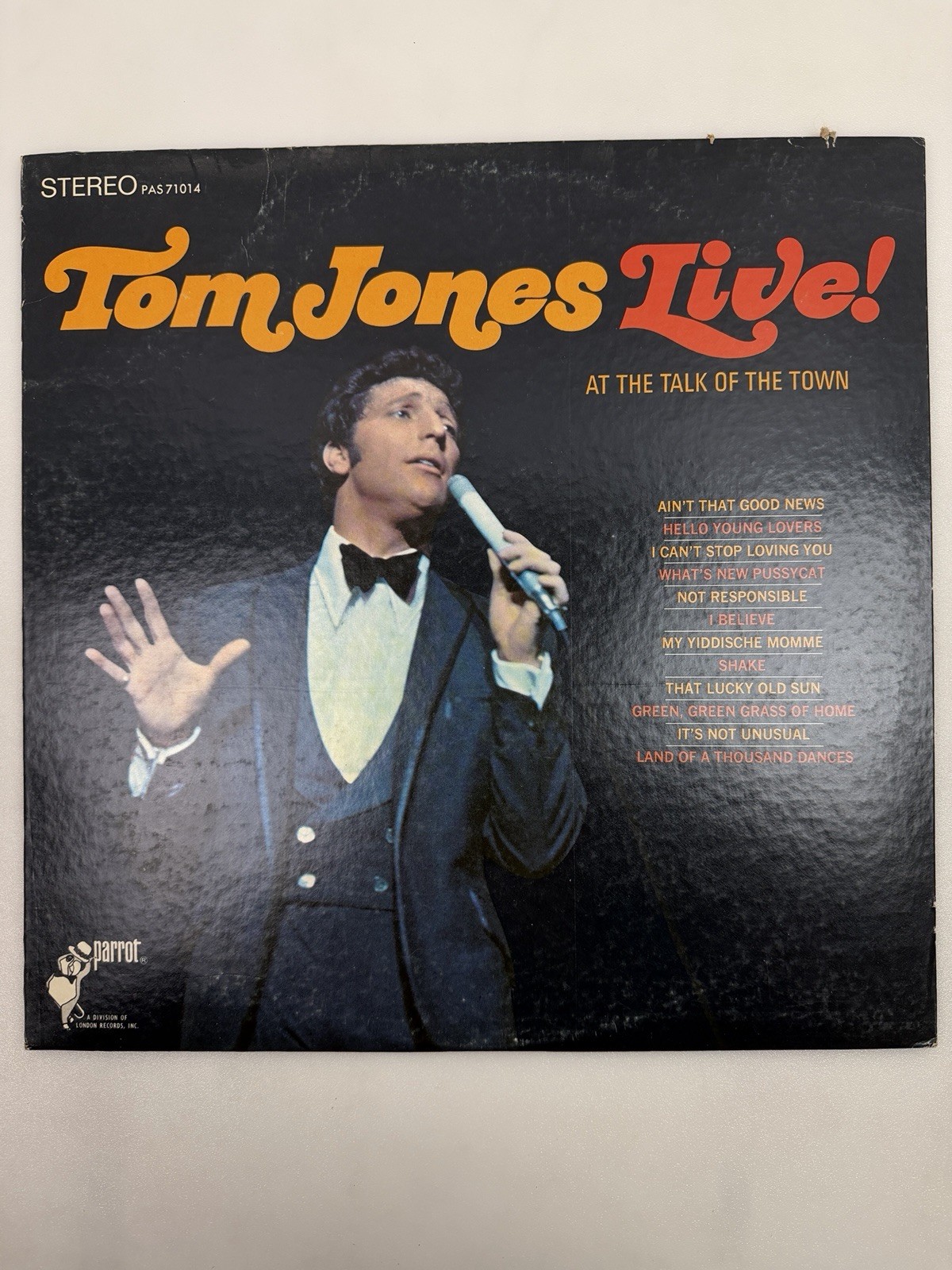 Tom Jones Live! At the Talk of the Town LP Parrot PAS 71014 Stereo Vinyl