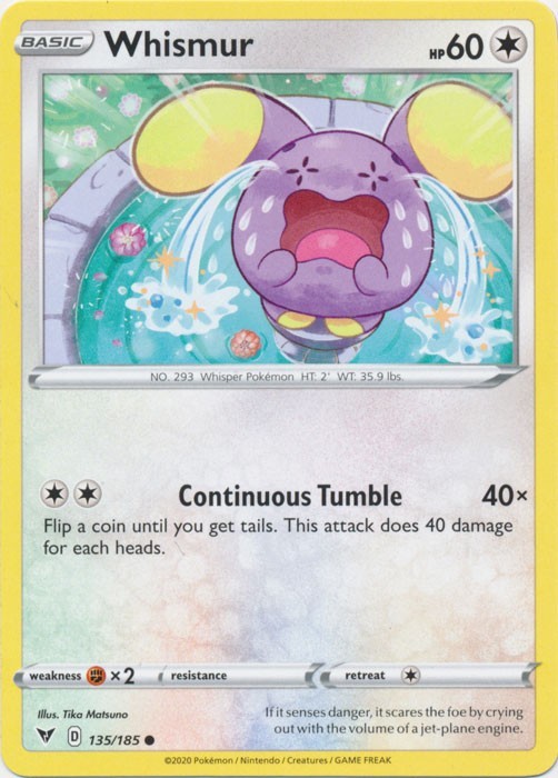Whismur Vivid Voltage 135/185 Regular Common 2020 Pokemon TCG Lightly Played