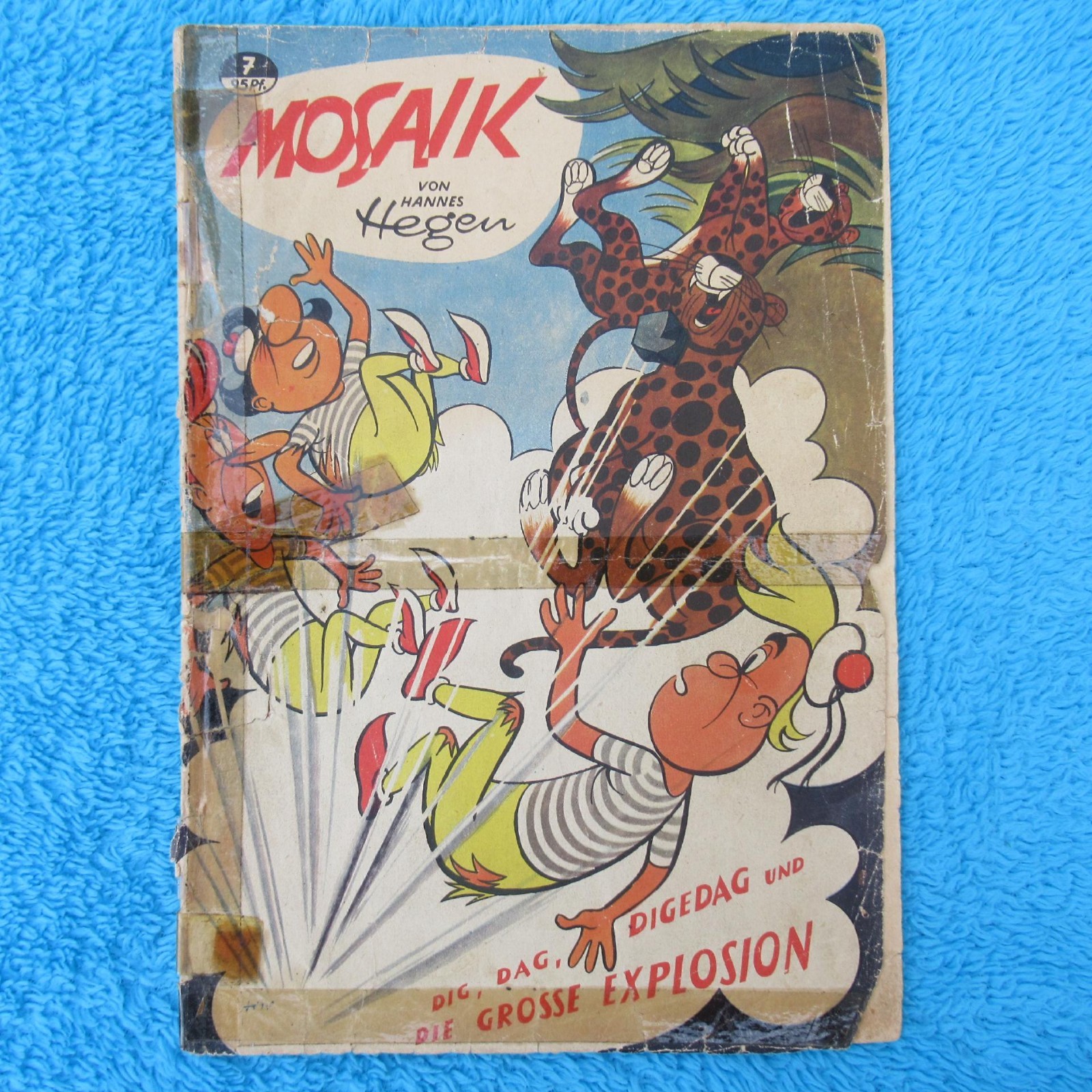 MOSAICO Digedags n.7 "La grande esplosione" 1957 H. Hegen incollato SENZA retro