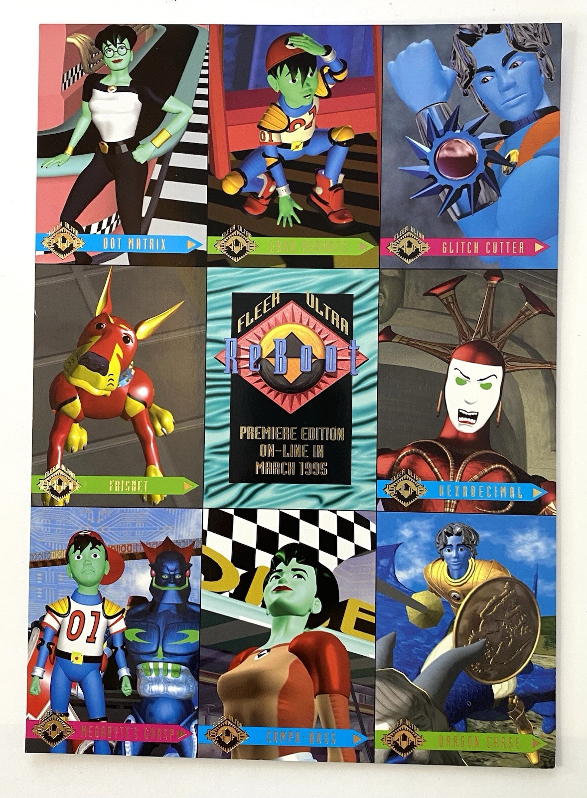 Reboot Premiere Edition 1995 Fleer Ultra 9-Card Promo Card Foglio Vintage Non Tagliato