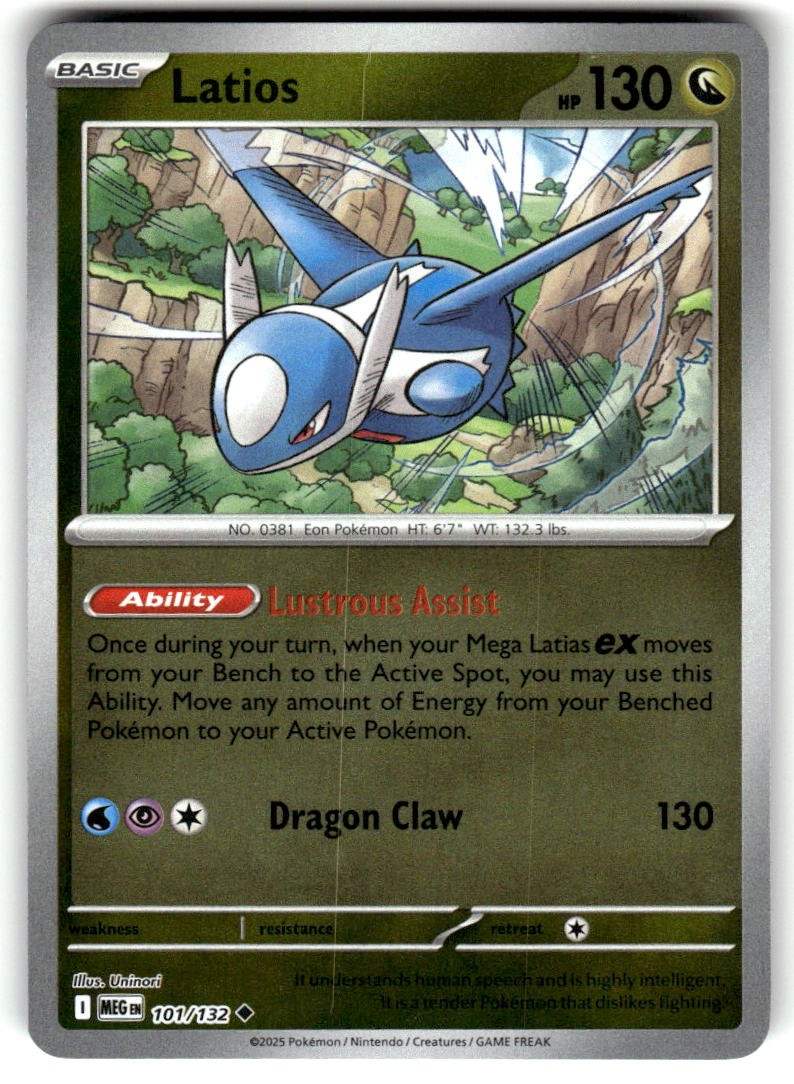 Latios Reverse Holo Non Comune Mega Evolution 101/132 quasi nuovo