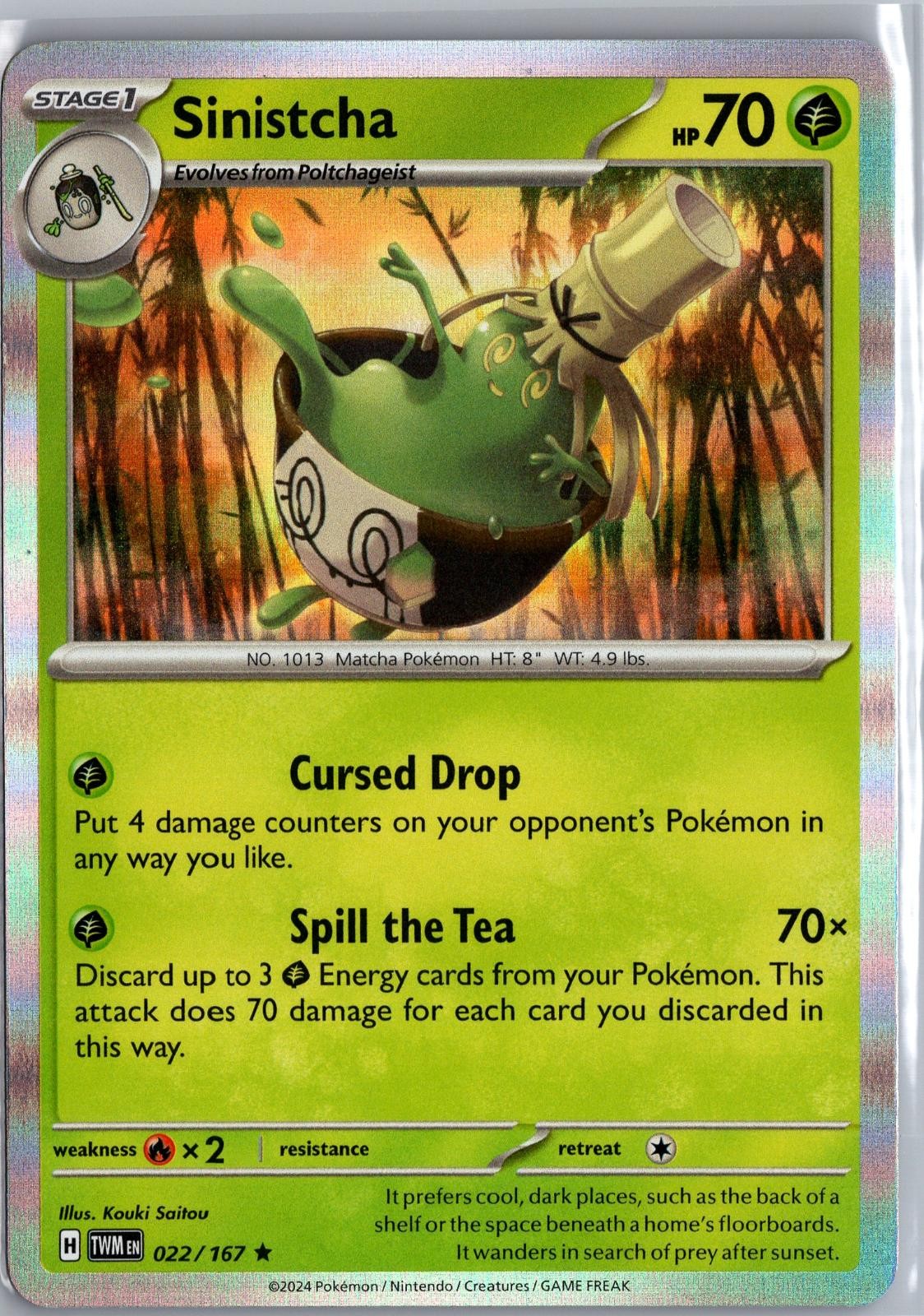 Sinistcha 022/167 Raro Pokemon Mascherato Crepuscolare Holo Near Mint
