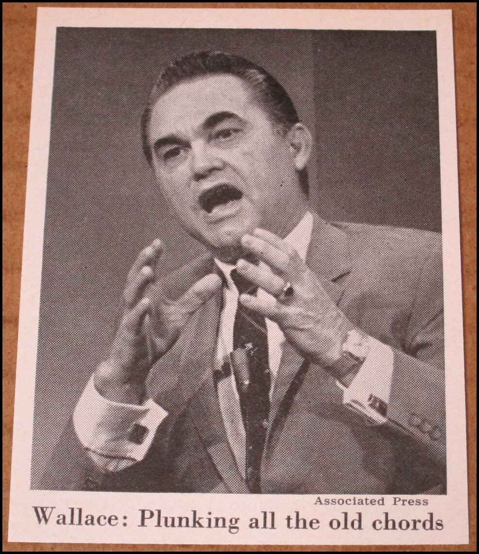 1970 George Wallace Newsweek foto ritaglio 2,5"x3,25" tasca governatore Alabama