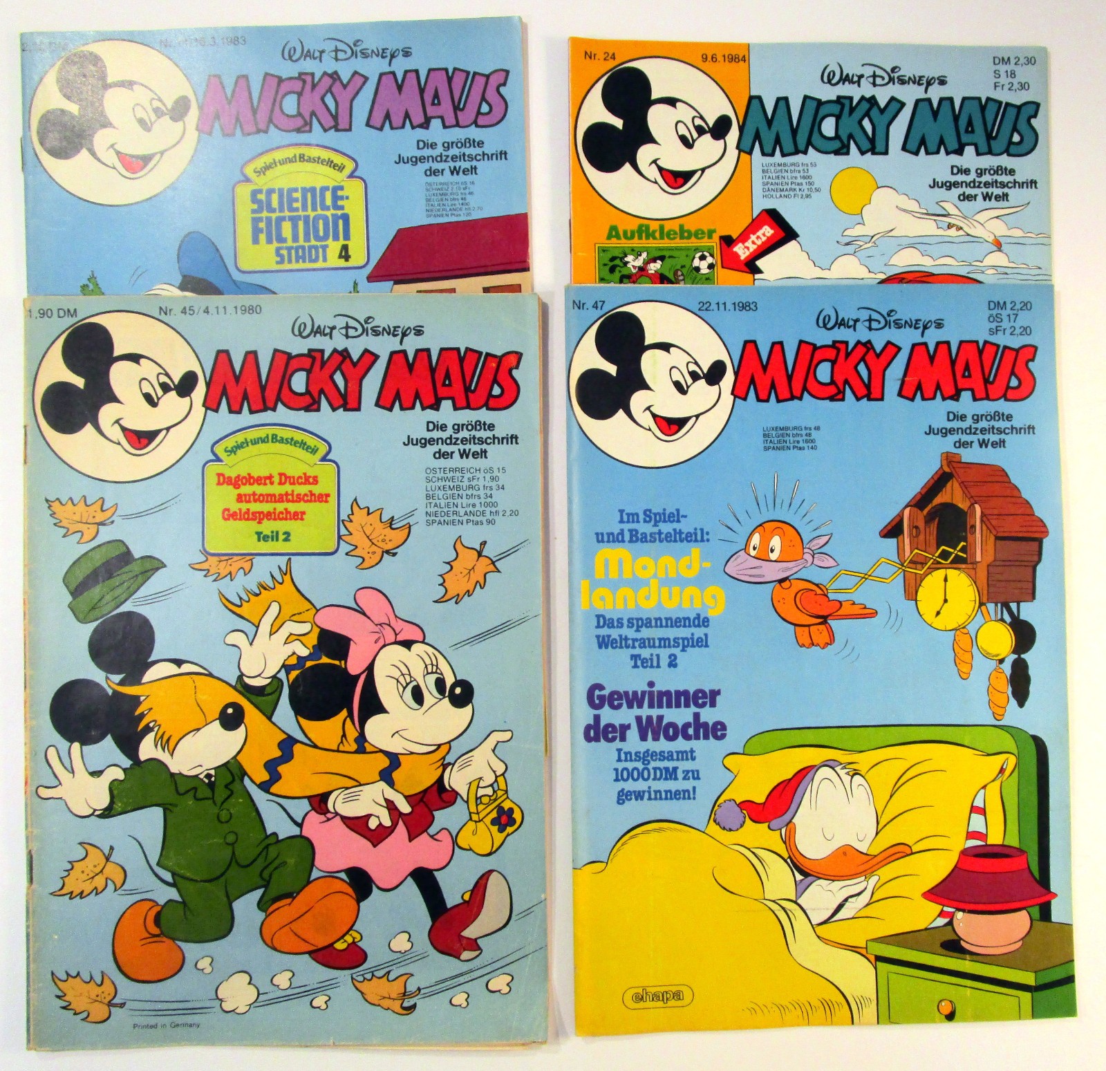 Lotto di 4 quaderni fumetti Topolino 1980 - 1984 lotto 5 Ehapa Editore