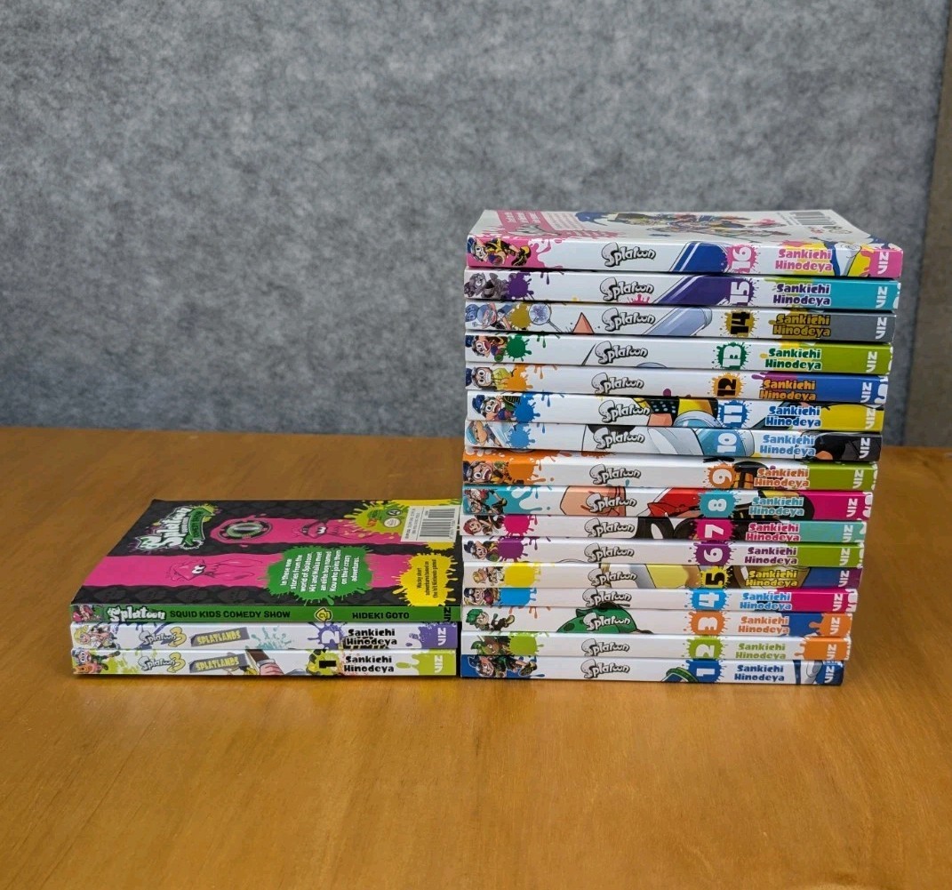 Lotto Manga Splatoon 1-16 + Splatlands 1-2 & Squid Kids Comedy Show 2 Viz Inglese