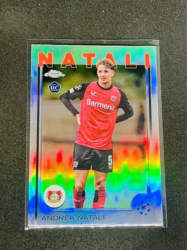 2024-25 Topps Chrome Uefa UCC - Andrea Natali Bayer Leverkusen Refractor Rookie Card RC