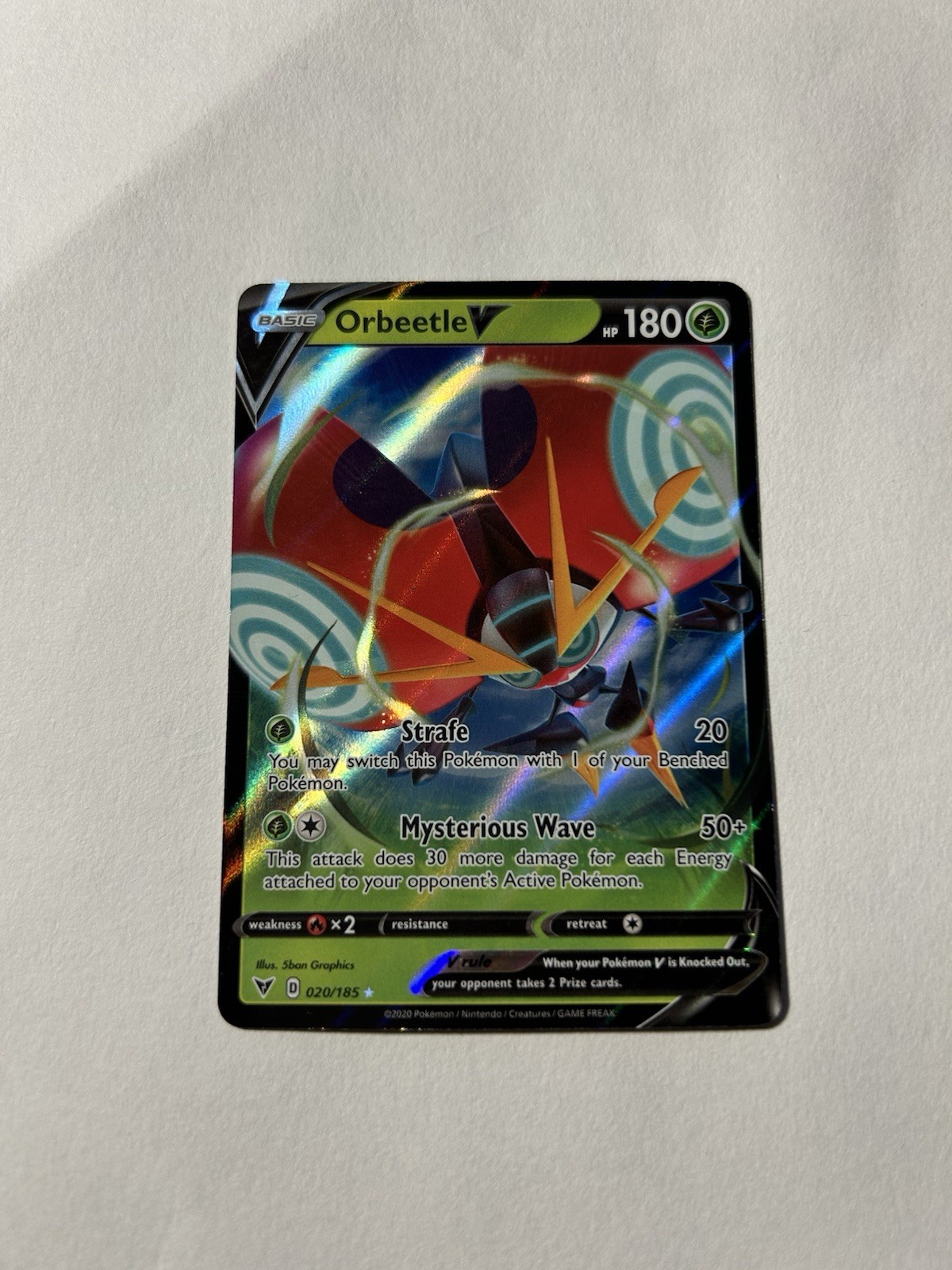 Orbeetle V 020/185 Holo V Rare Vivid Voltage Pokemon Near Mint