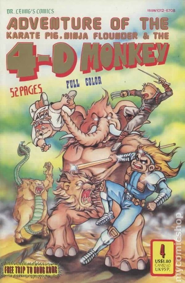 Scimmia 4D #4 FN 1989 immagine stock