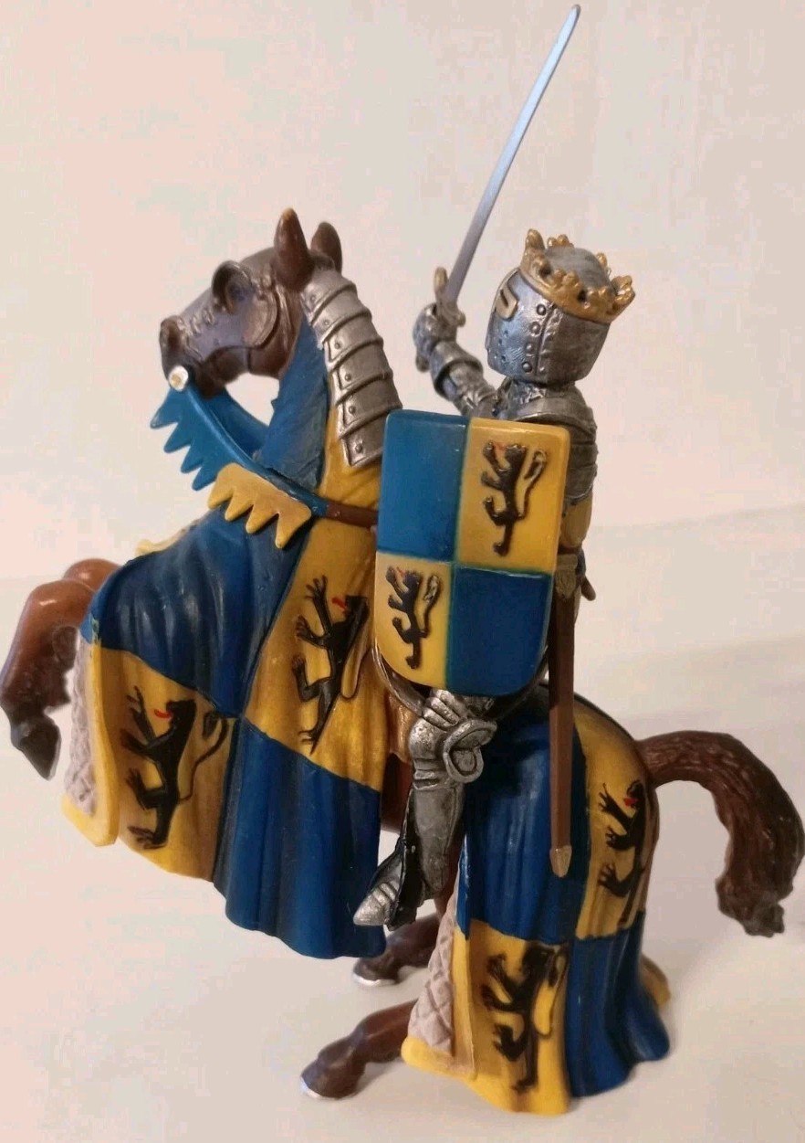 Schleich 70009 Mondo dei Cavalieri Principe su Cavallo da Allevamento Figura Medievale Vintage