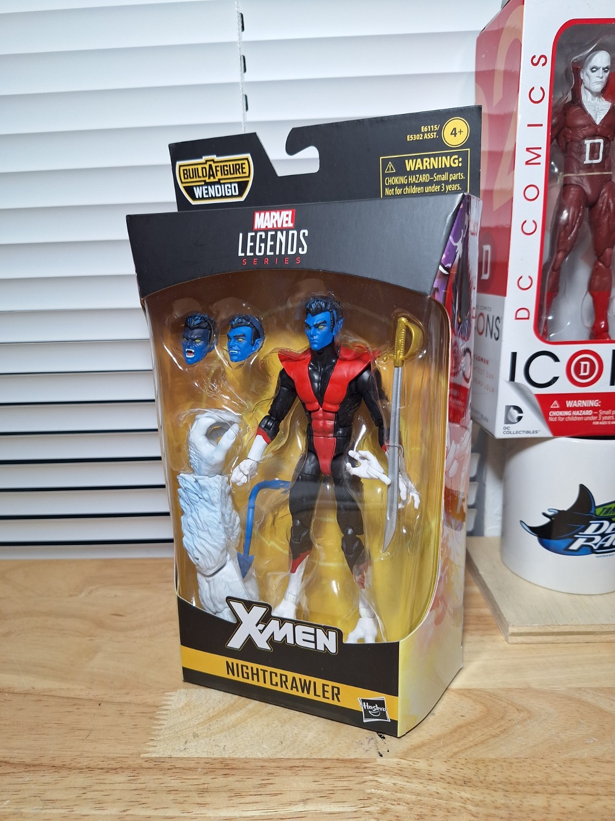 Hasbro Marvel Legends Windigo Baf X-Men Nightcrawler Figura 6" Testa Spada *leggi