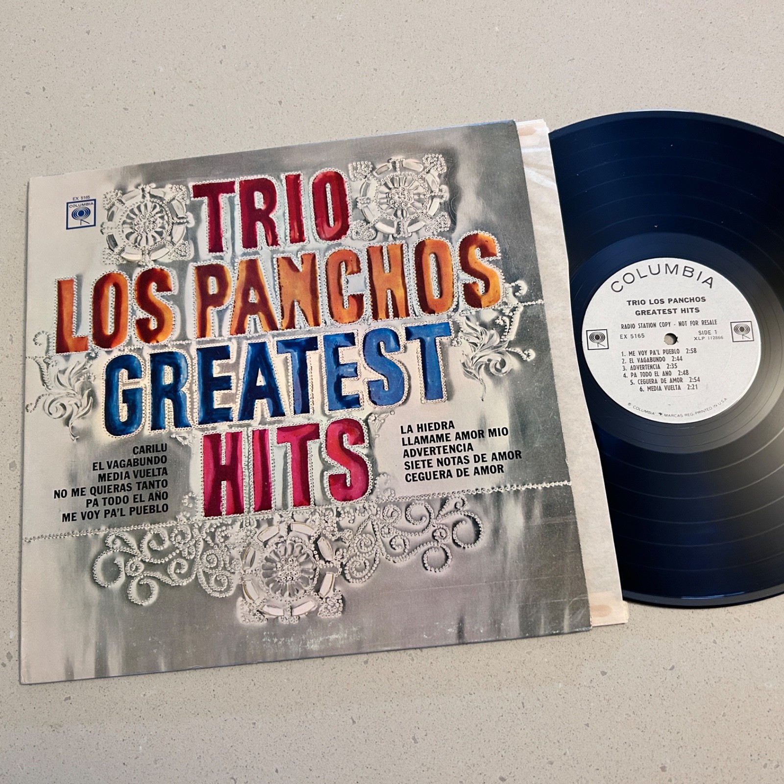 (NM) TRIO LOS PANCHOS "Greatest Hits" LP COLUMBIA 2-Eye WLP White Label Promo