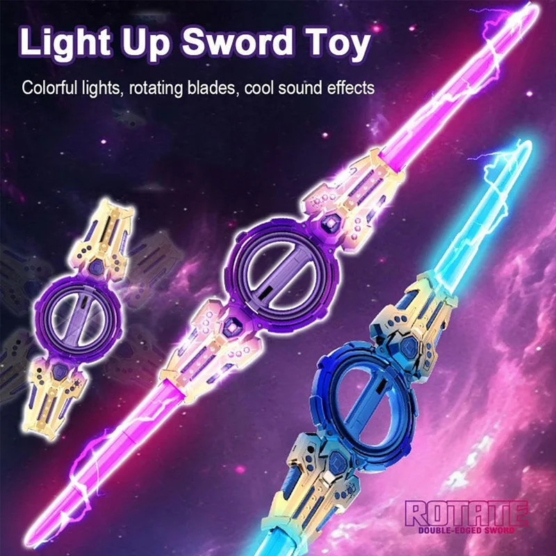 doppia spada laser incandescente spada girevole spada girevole multicolore flash LED