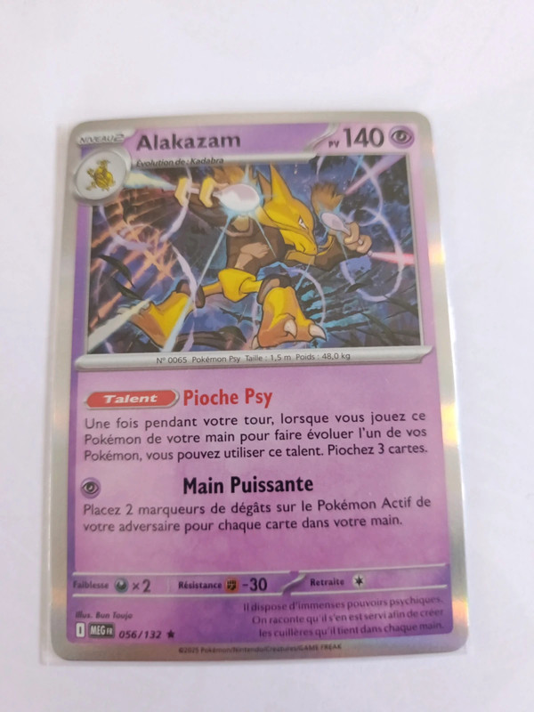 Carte pokémon alakazam 056/132 mega évolution