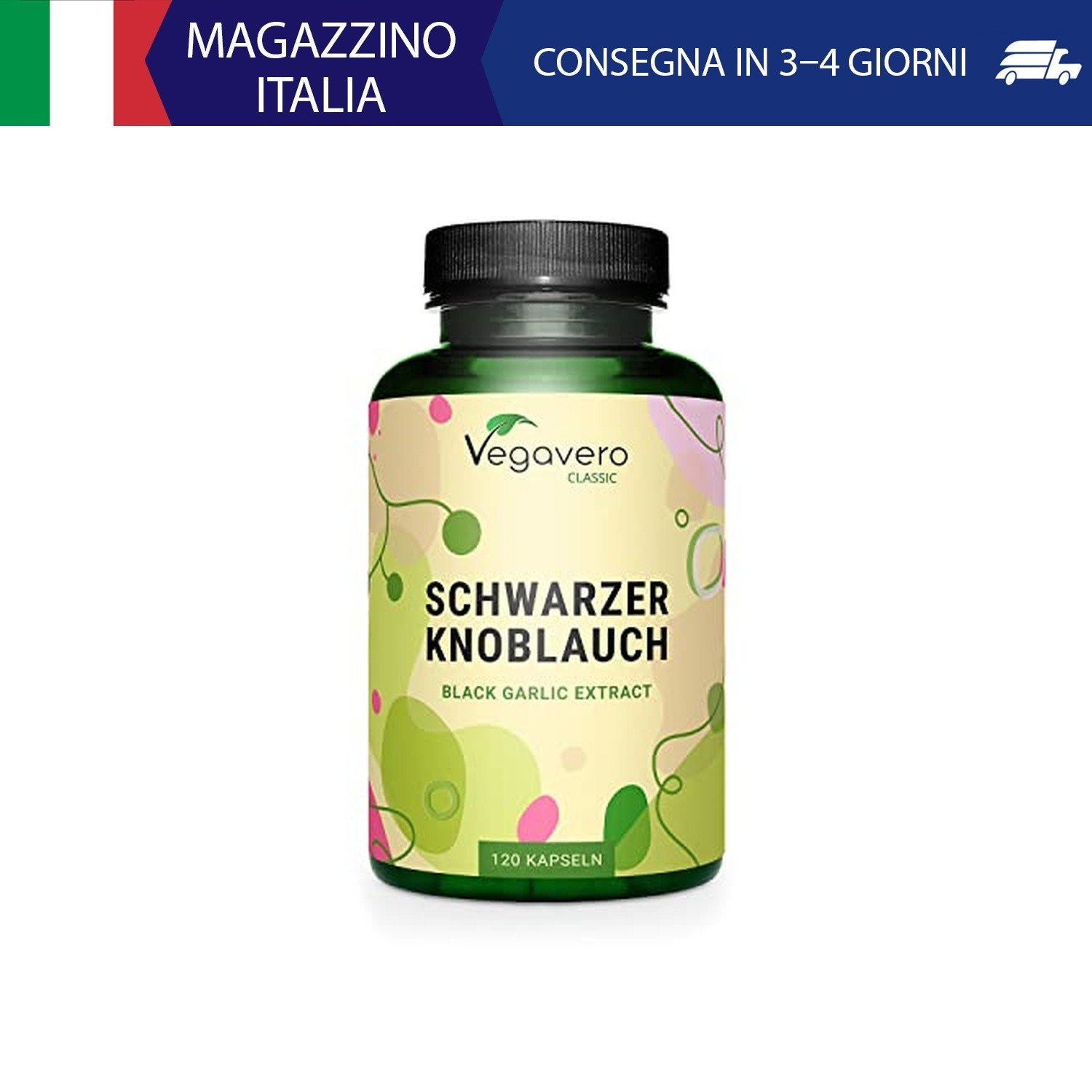 Aglio Nero Fermentato | 22.500 mg (15:1) | con 0.2% di SAC (S-allicisteina) | Ca