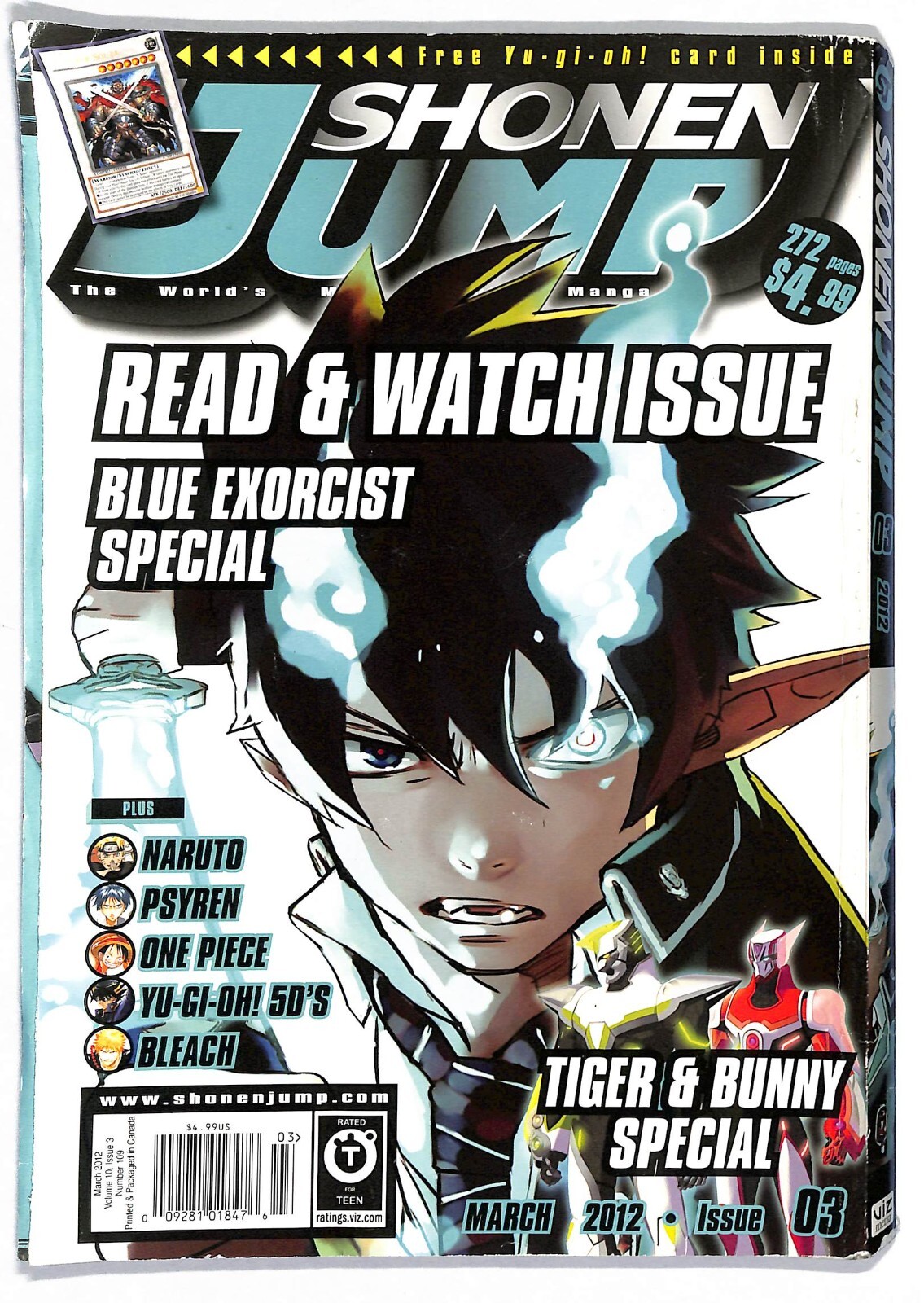 Shonen Jump Magazine Manga Numero 3 Marzo 2012 Vol. 10 Carte Yugioh X-Saber Souza