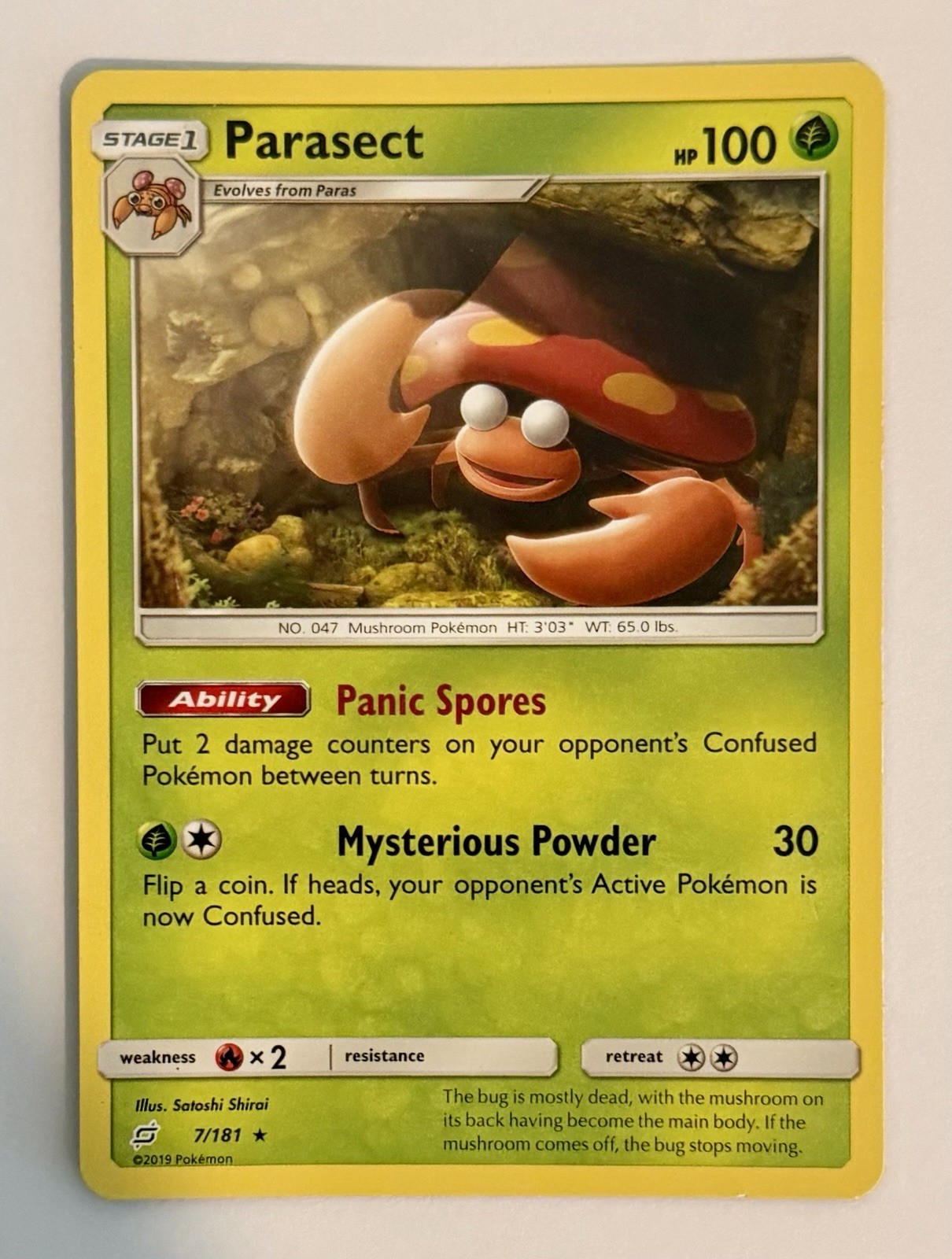 Parasect 7/181 Raro LP Pokemon Team Up