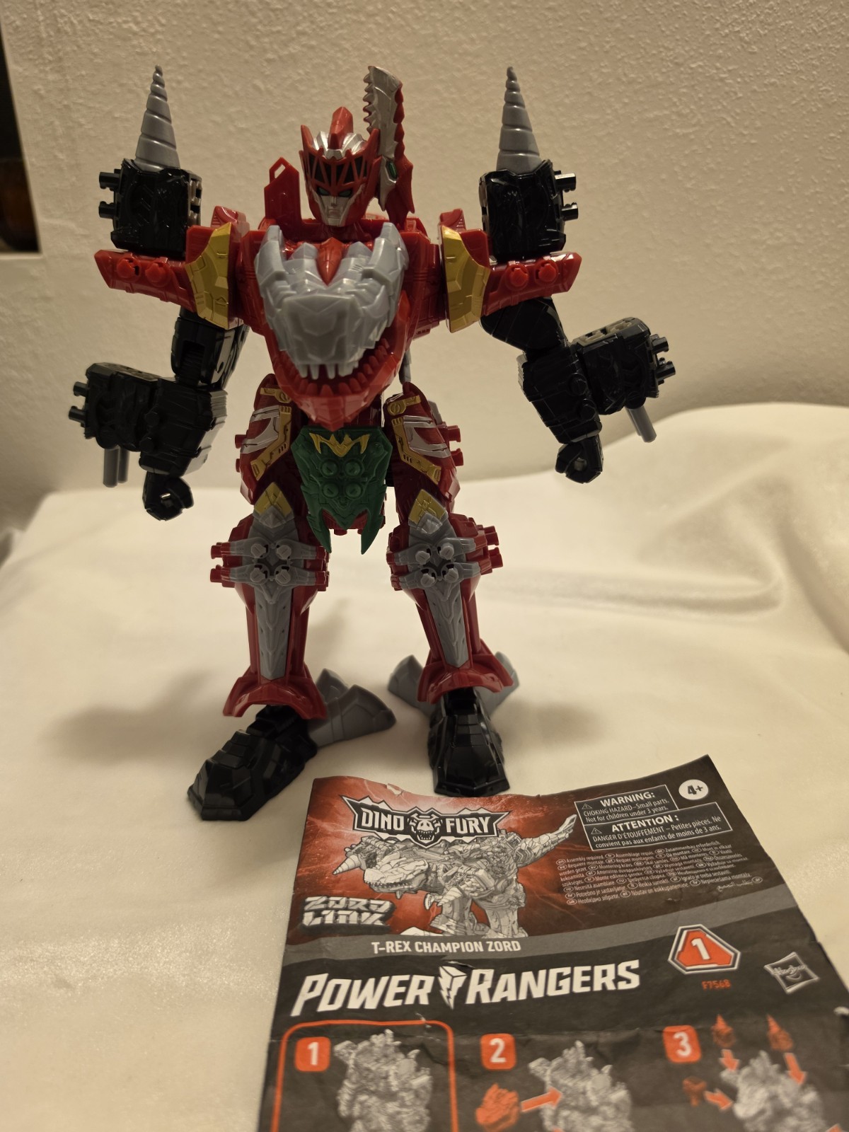 Power Rangers Dino Fury T Rex Champion Link Zord Megazord con libretto istruzioni