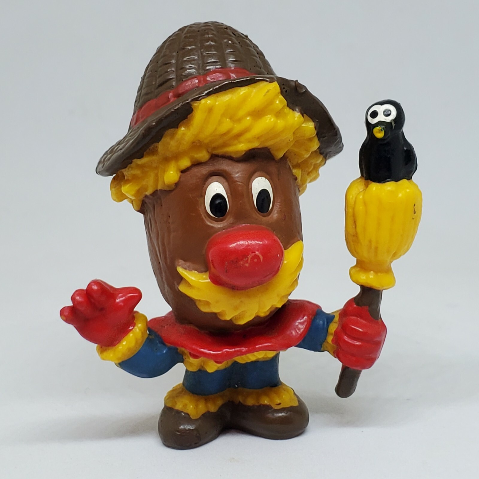 Vintage Bunchkins Scat Spaventapasseri PVC Figura Cake Topper 1982 Meritus Bird Crow