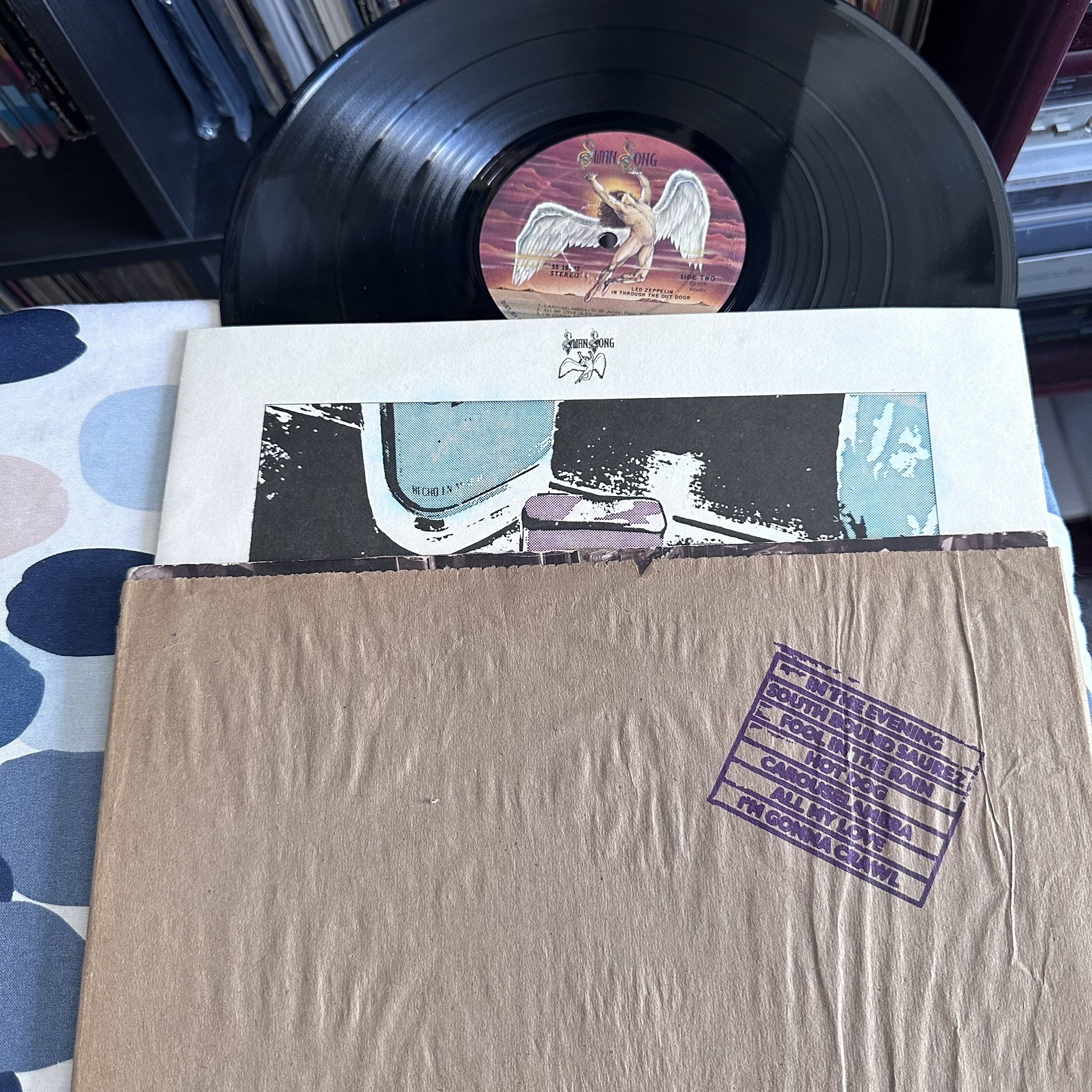 Led Zeppelin In Through The Out Door Vinyl LP 1979 USA, with paper bag