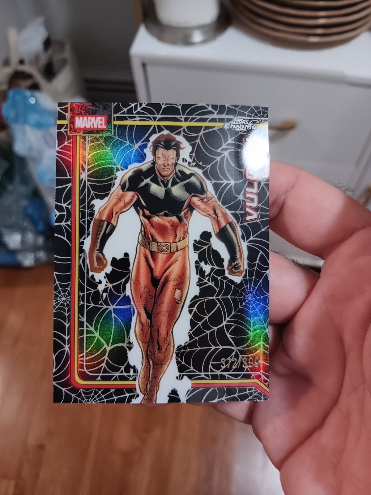 2026 Topps Chrome Marvel Comics Vulcan Spider-Man rifrattore 372/399