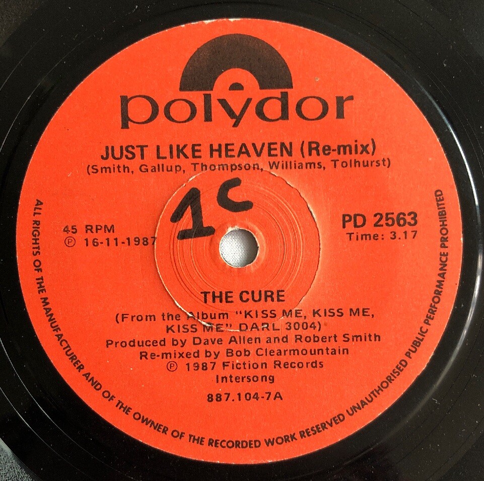 THE CURE -Just Like Heaven- Very Rare South African Original 7" Pressing (Vinyl)