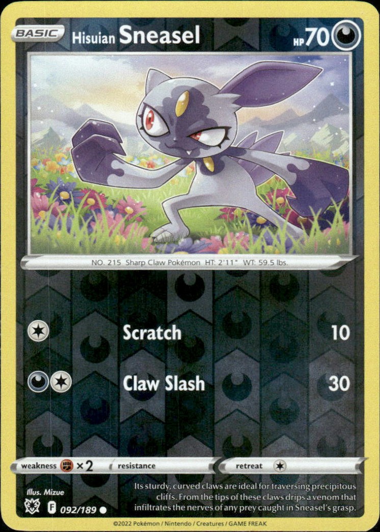 Hisuian Sneasel Astral Radiance 092/189 Common Reverse Holo Pokémon — English NM