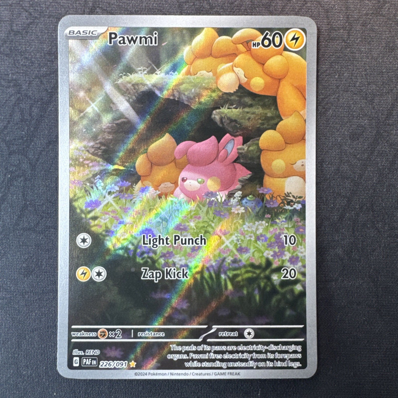 Pawmi 226/091 SV: Paldean Fates Holo Pokemon