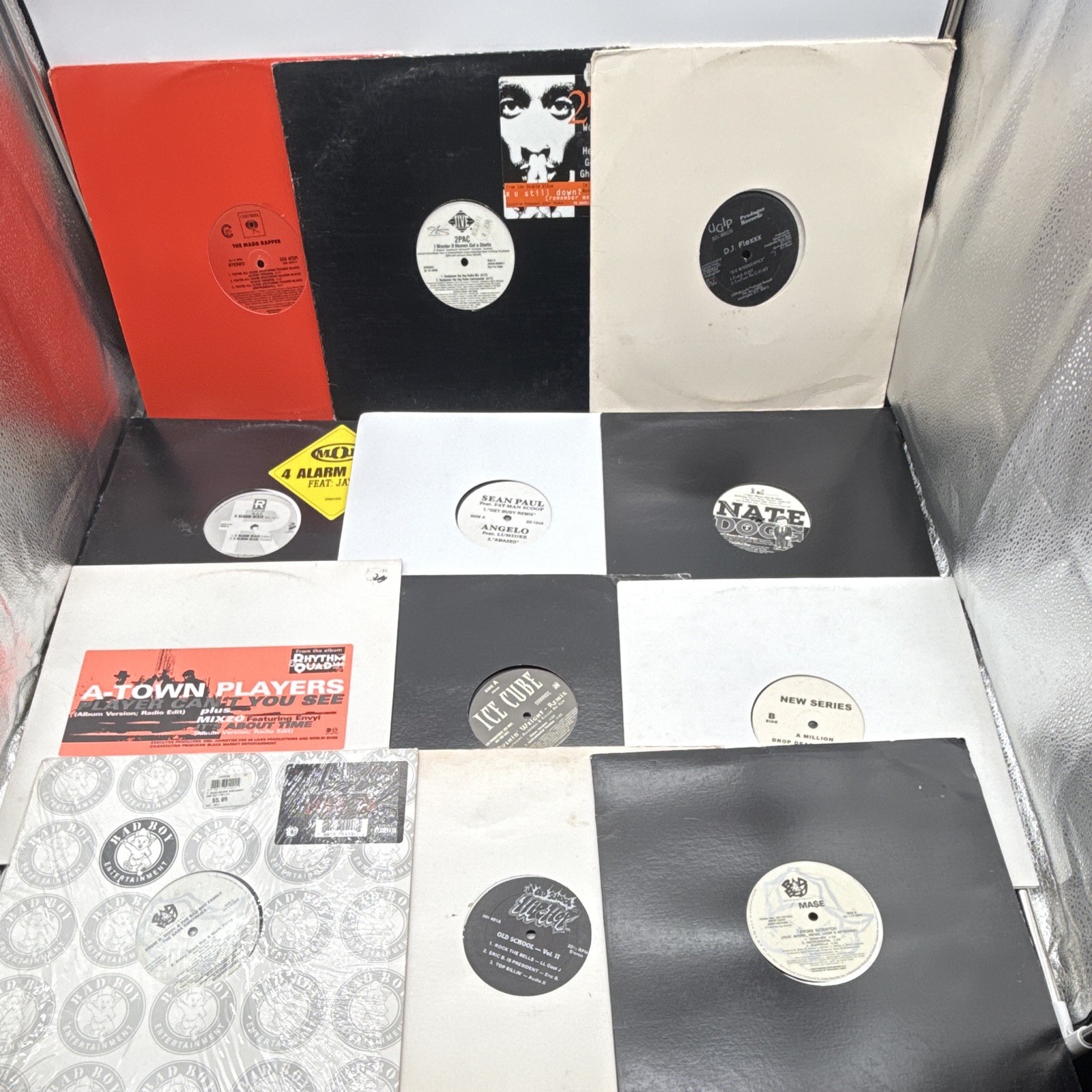 12 Hip Hop Vinyl Records Lot DJ Promos 2Pac Jay-Z Ice Cube Nate Dogg Bad Boy