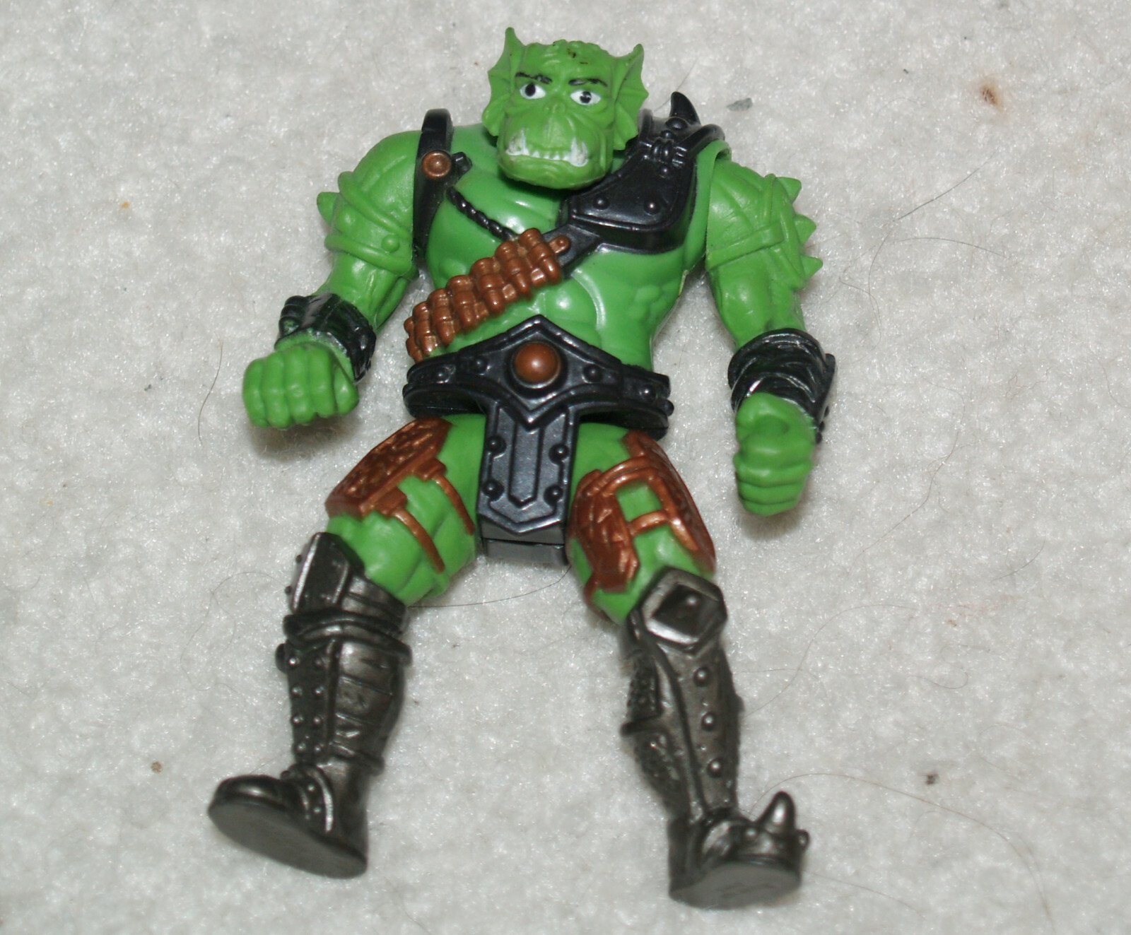 Green Orc Ogre Troll beast raider figure - Chap Mei - RARE back variant error