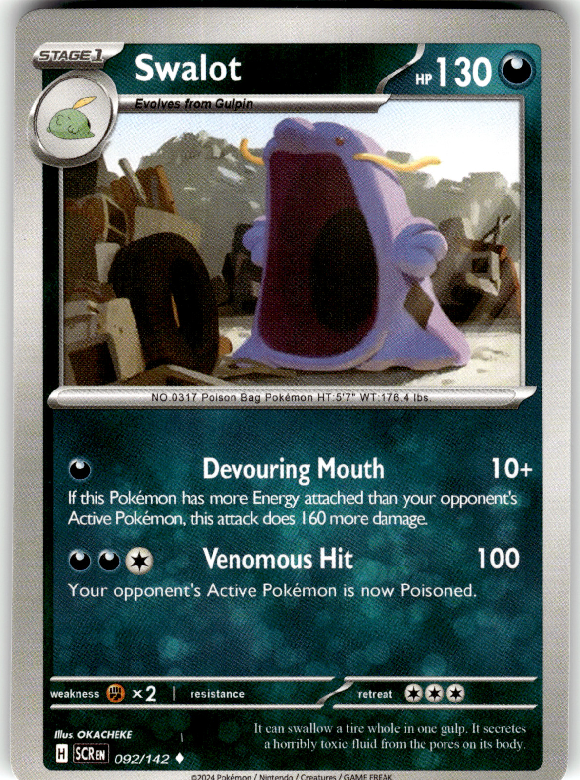 Swalot Pokémon TCG 092/142 2024 Fase 1 Regolare Non Comune NM