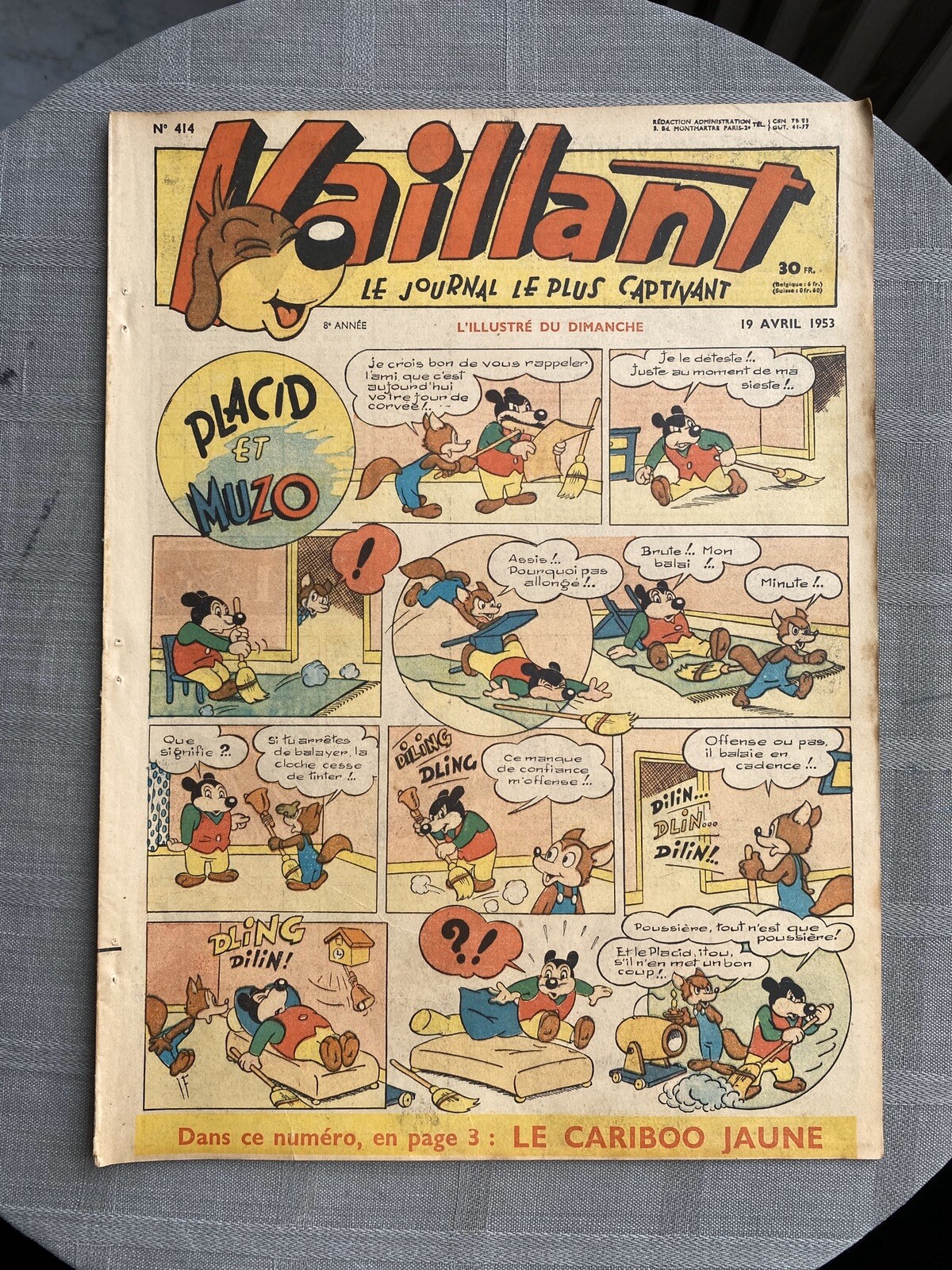 Vaillant Il Giornale Più Coinvolgente N°414 1953 Pif Il Cane Buone Condizioni