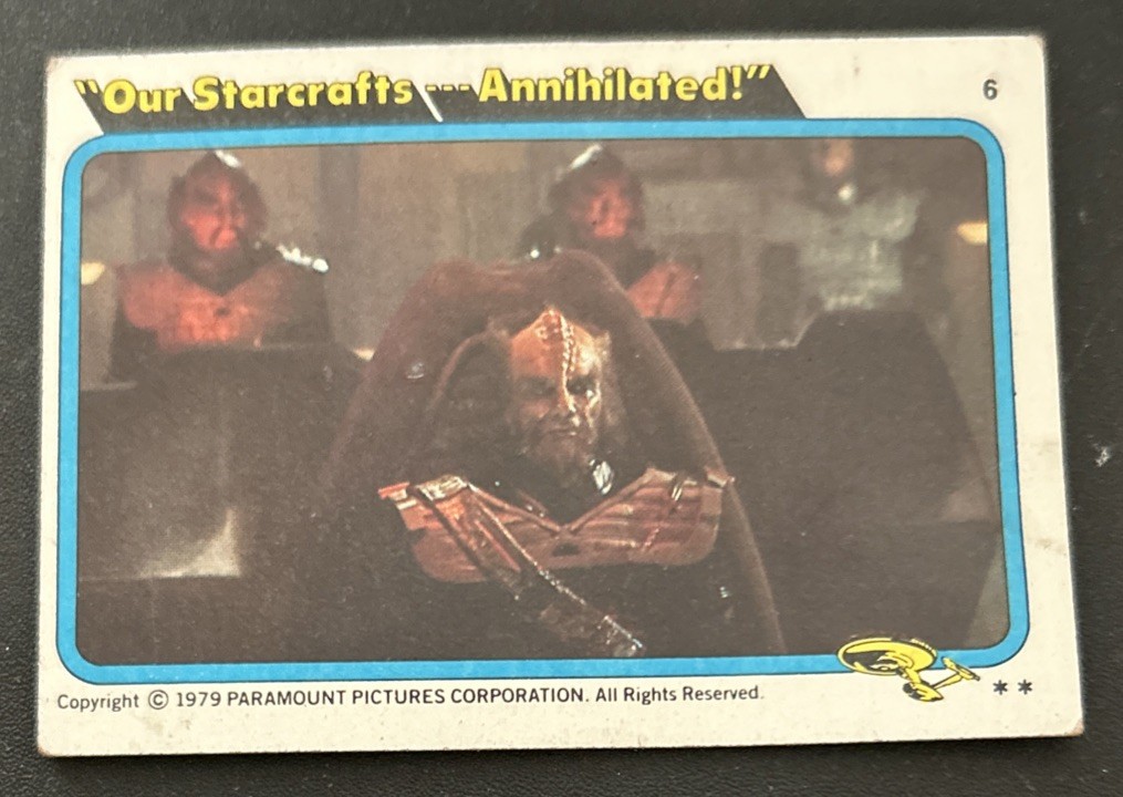 1979 Topps Star Trek Il Film I nostri Starcraft Annientati 6 Povere Pieghe