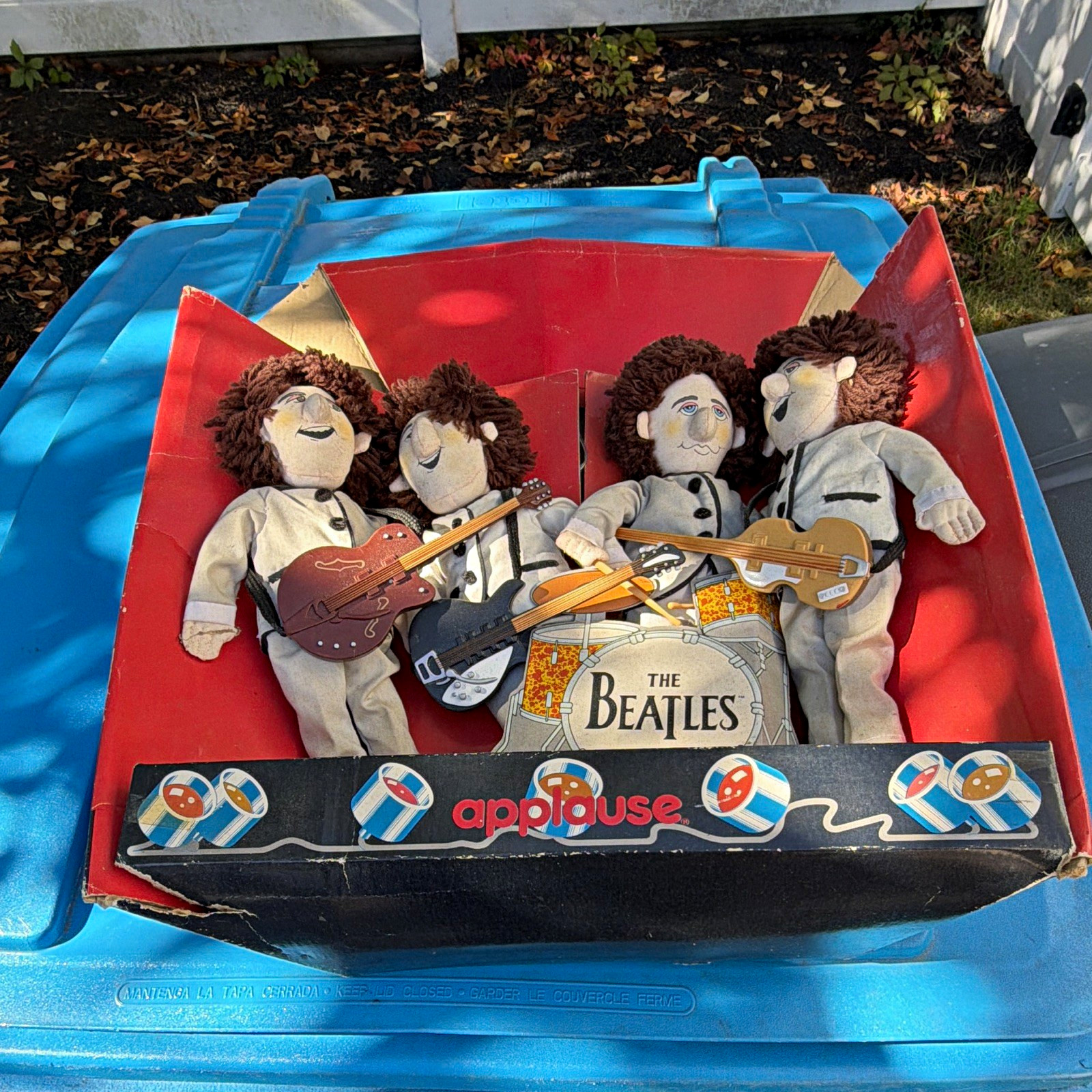 Applause The Beatles Plush Doll Set Boxed w/ Guitar & Drum Multicolor