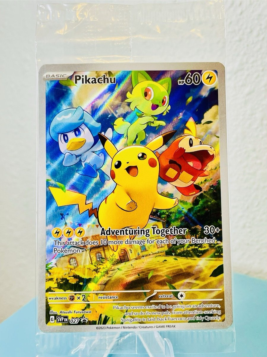(VERAMENTE NUOVO) Pikachu SIGILLATO Full Art Paldea Evolved ETB Promo CARTA INVESTIMENTO