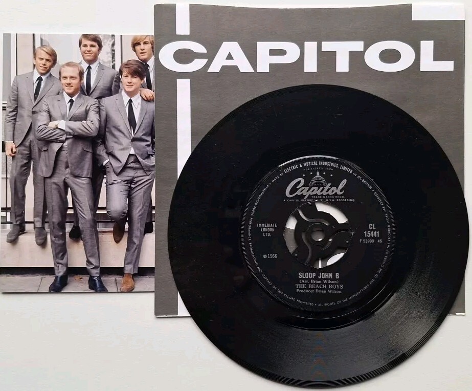 THE BEACH BOYS"SLOOP JOHN B"1966 Capitol Records Original UK 7"Single 🇬🇧 
