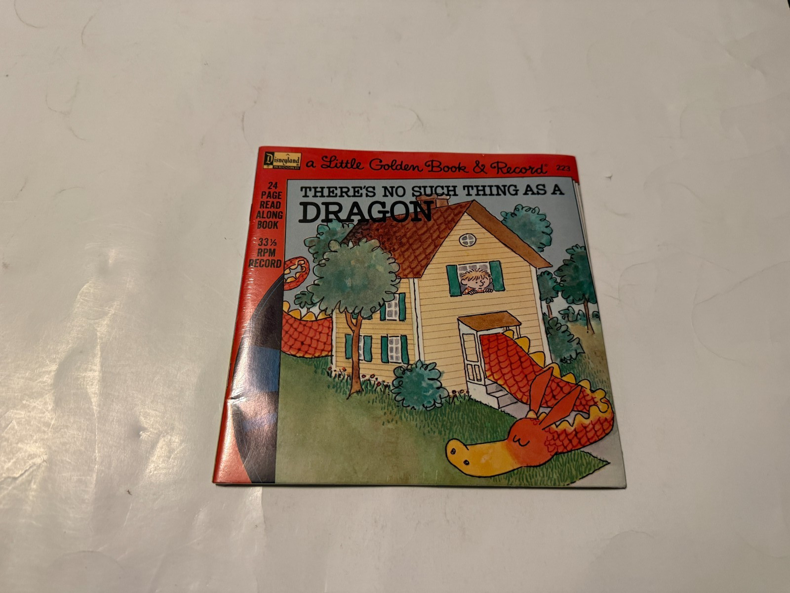 THERE'S NO SUCH THING AS A DRAGON Little Golden Book & Record 7" 33rpm 1976 new