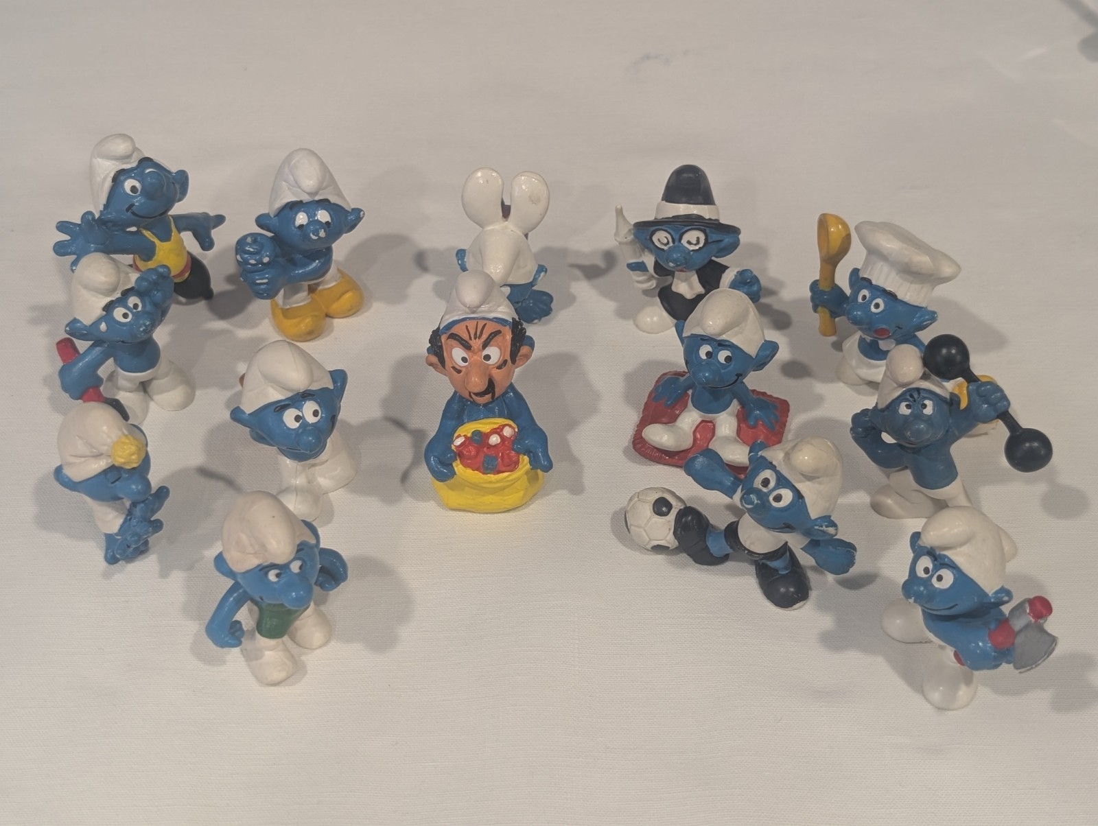 14 Vintage Bully Smurf 1975 Peyo PVC Figure W. Germany Smurfs