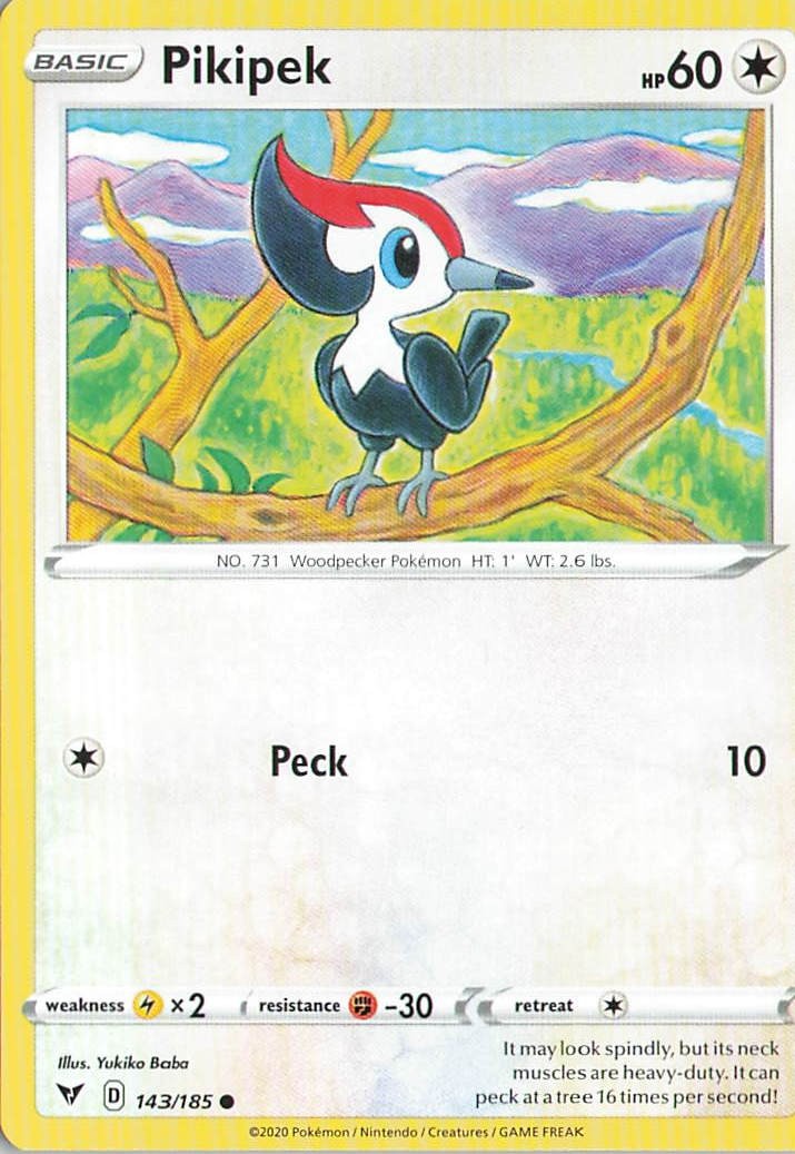 Pikipek 143/185 Pokemon Comune Tensione Vivada Quasi Nuovo (L1)