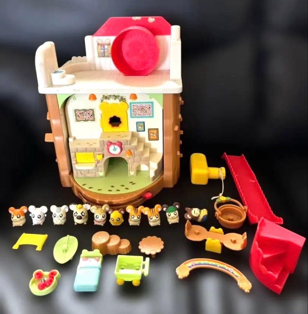 Hamtaro Kururin Cambia Casa Casa Casa di Hamtaro Playset con 9 Minifigure