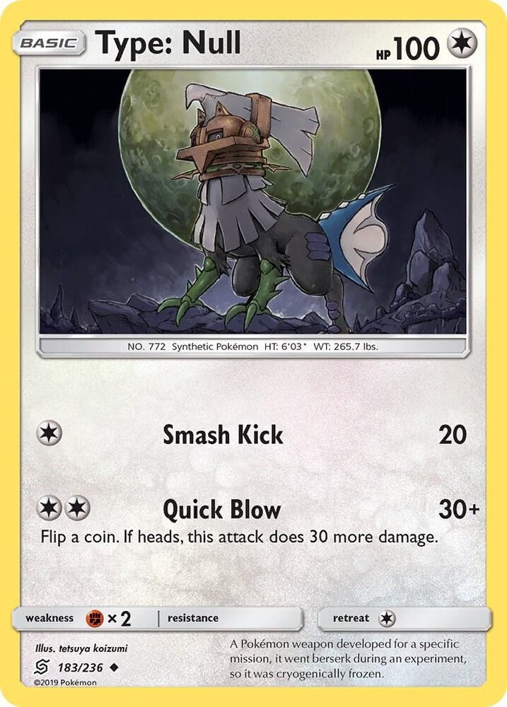 Type Null #183/236 Sm - Unified Minds Uncommon Pokemon TCG LP