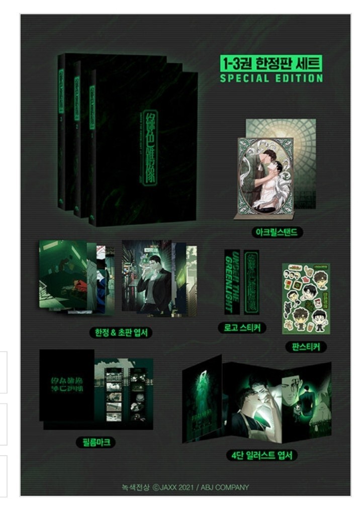 Under the Green Light Vol 1-3 Edizione Speciale JAXX Korean BL Manhwa Limited Set