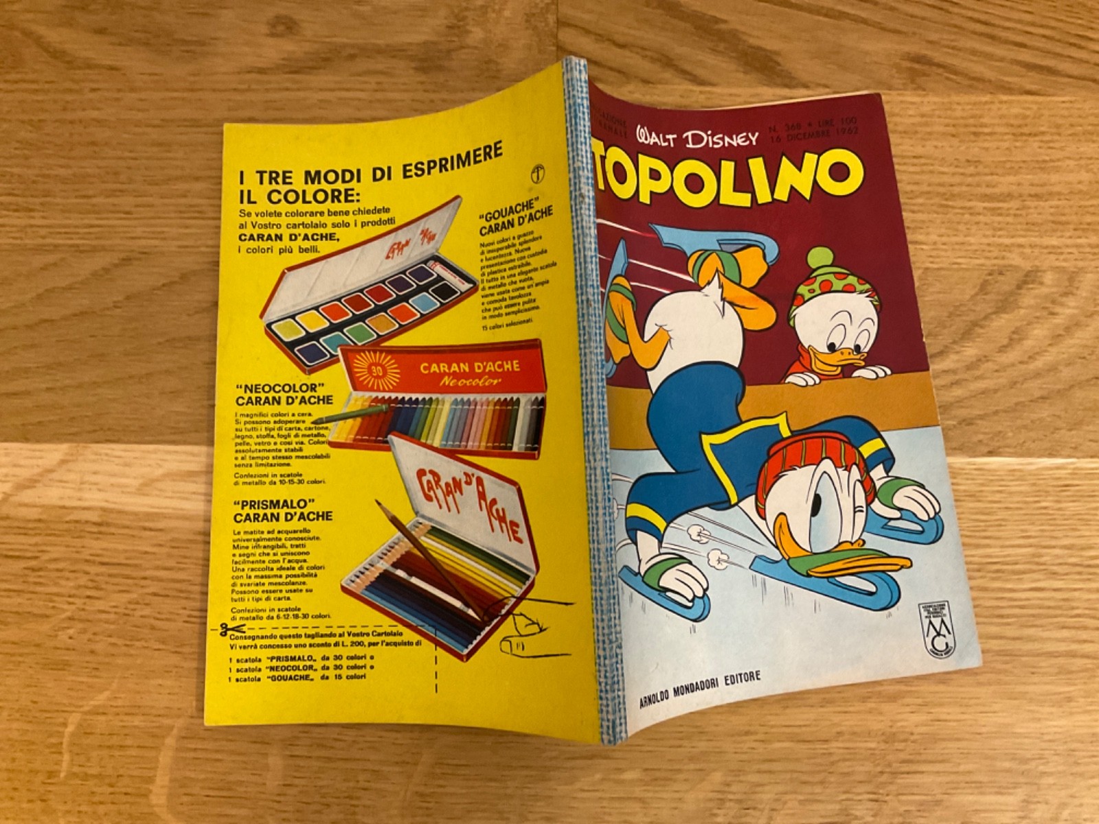 TOPOLINO LIBRETTO N.368 MONDADORI DISNEY 1962 SI BOLLINO, NO FIGURINE, NO CEDOLA